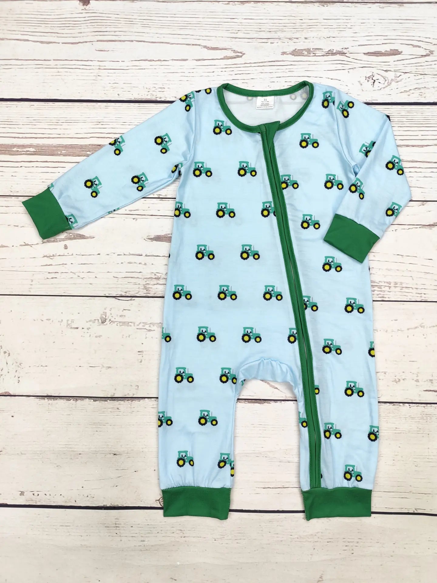 Baby Boy Tractor Print Zip Sleeper