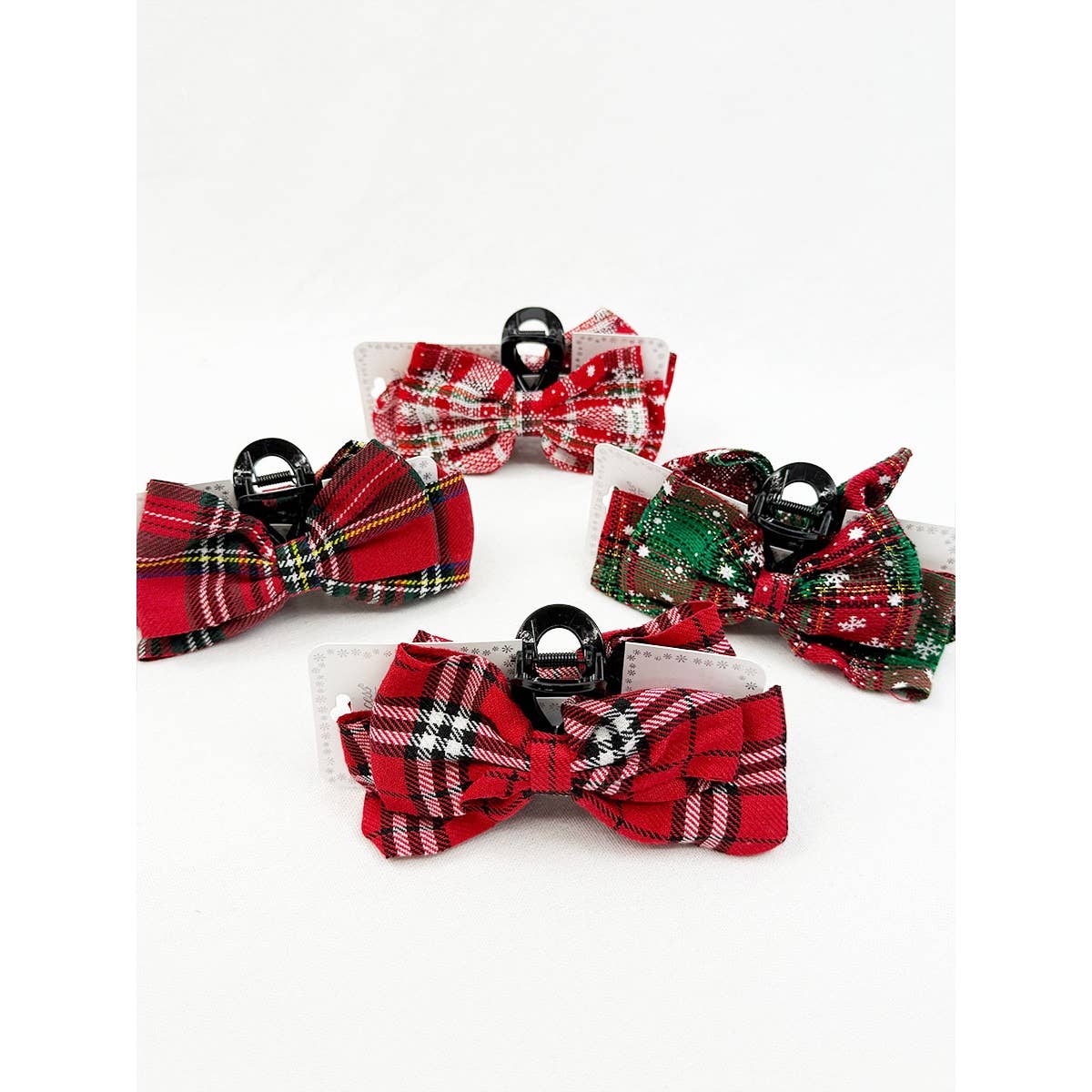 Variety Design Christmas Fabric Bow Hair Claw Clip
