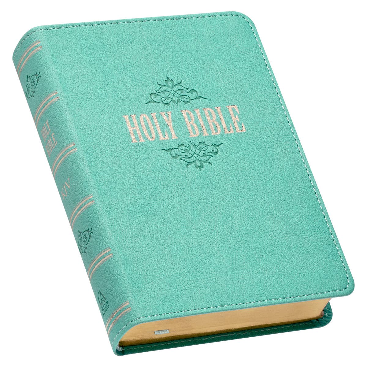Robin’s-egg Blue Faux Leather Large Print Compact King James