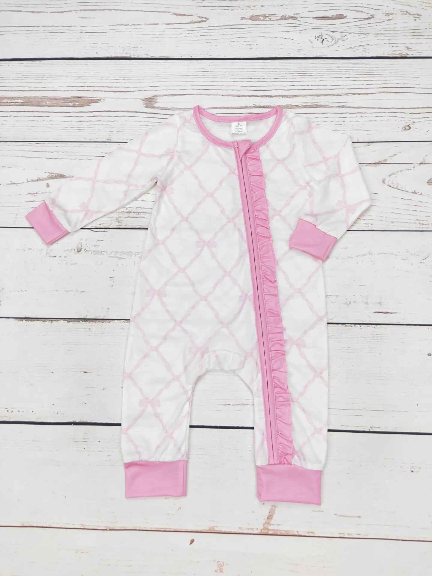 Baby Pink Bow Zippy Sleeper