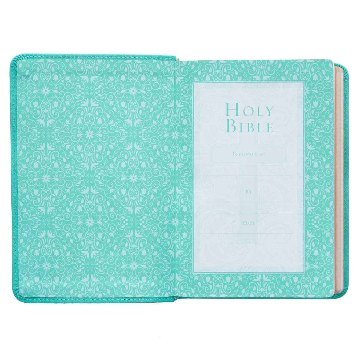 Robin’s-egg Blue Faux Leather Large Print Compact King James