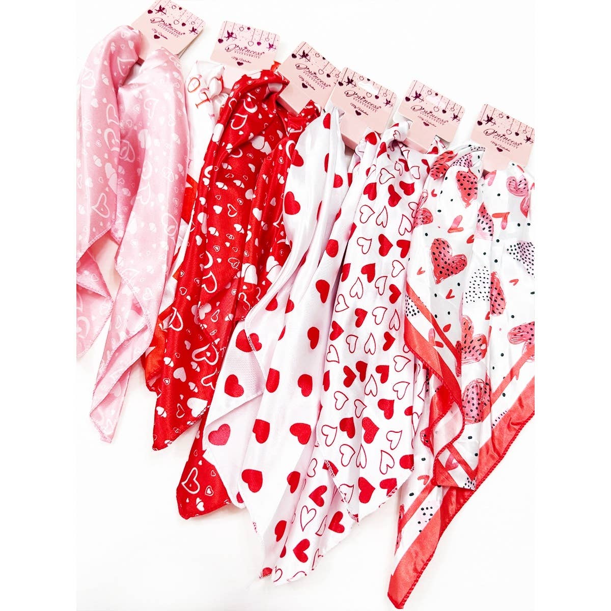 Multiuse Heart Print Satin Scarf