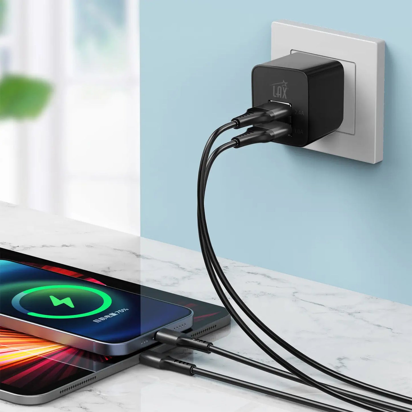 Fast Charging 2 Port USB Wall Charger