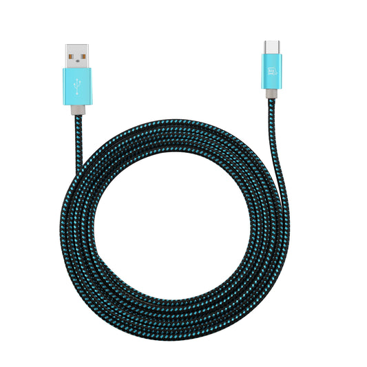 USB-C to USB-A Braided Cable for Smartphones 6 Feet