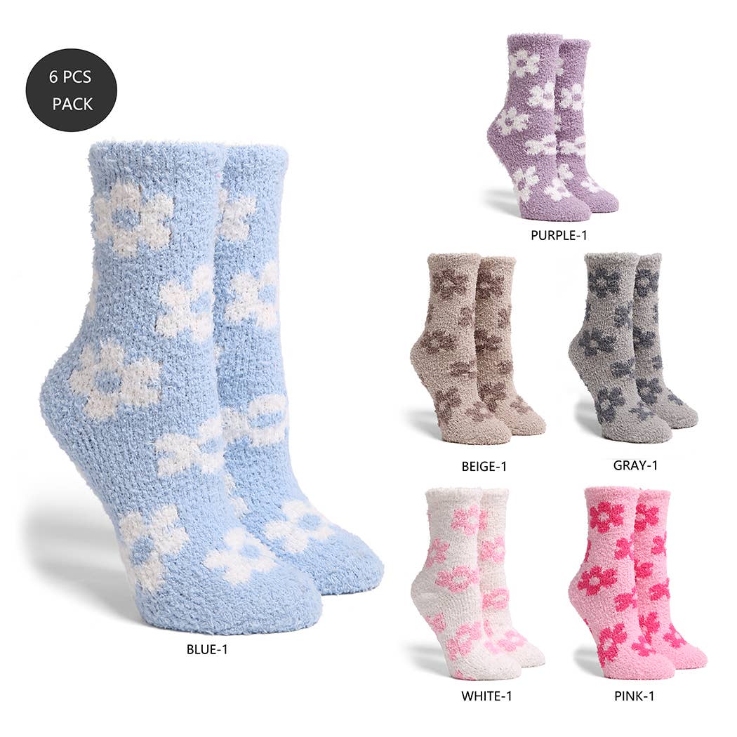 Luxury Soft Daisy Flower Mini Crew Winter Socks
