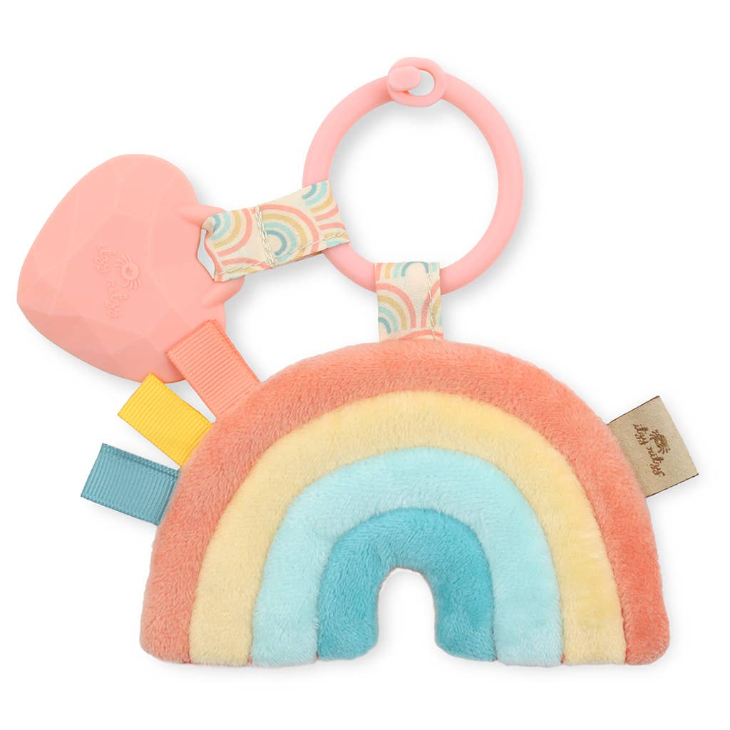 Itzy Pal™ Plush + Teether- rainbow