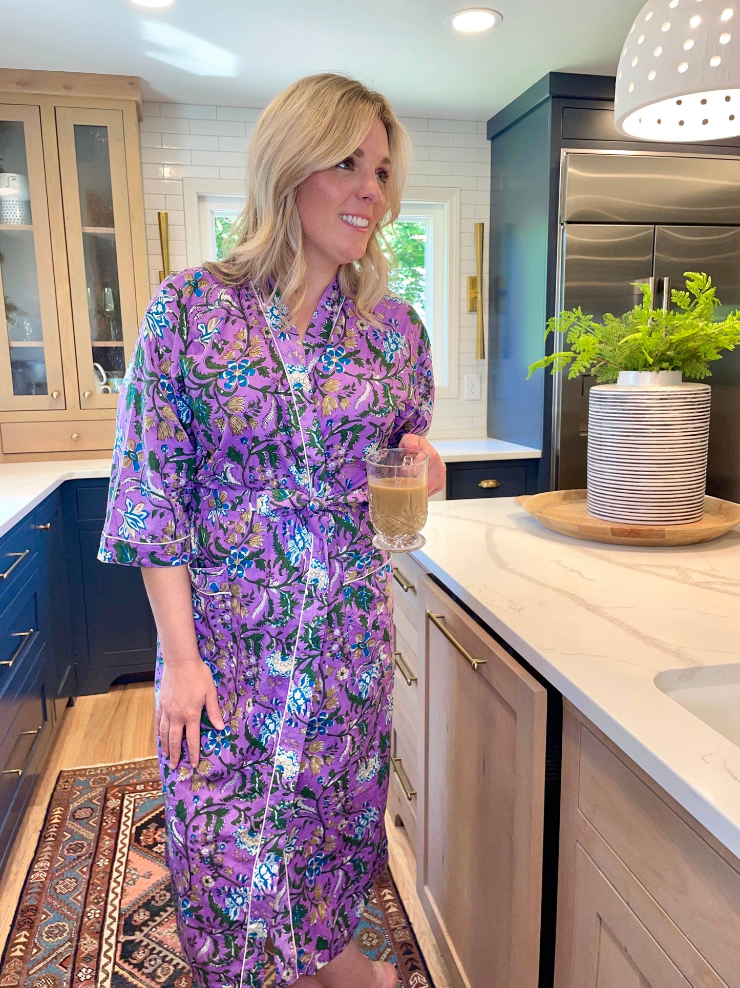 Block Printed Kimono Robe