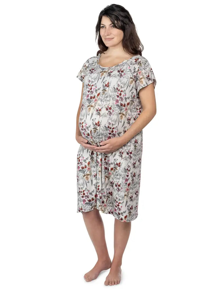 Floral Mommy L&D/Nursing Gown