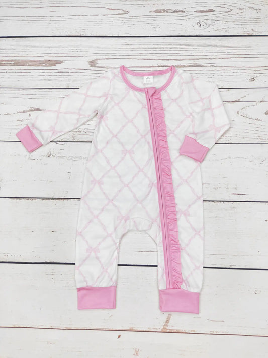 Baby Pink Bow Zippy Sleeper