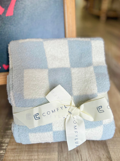 Kids Checkered Pattern Soft Throw Blanket
