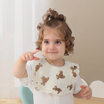 Cotton Baby Bib with Ruffled Edges