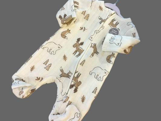 Cream Woodland Creatures Onsie Newborn