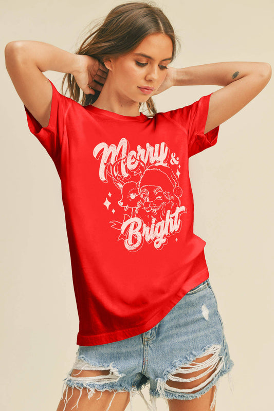 Merry & Bright Christmas Graphic Tee