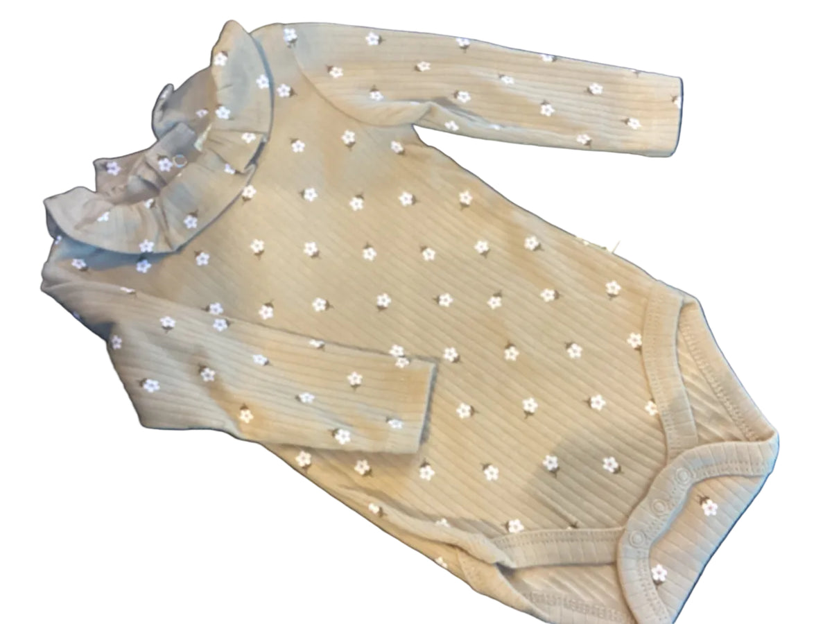 Brown With Flowers Onesie