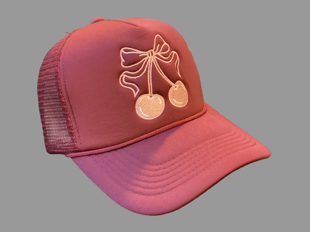 Burgundy w/ Cherry Trucker Hat