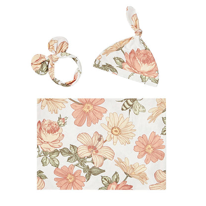 Baby Floral Swaddles Set Soft 0-3 months