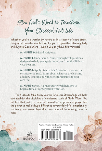 The 5-Minute Bible Study Journal for a Less Stressed Life