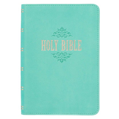 Robin’s-egg Blue Faux Leather Large Print Compact King James