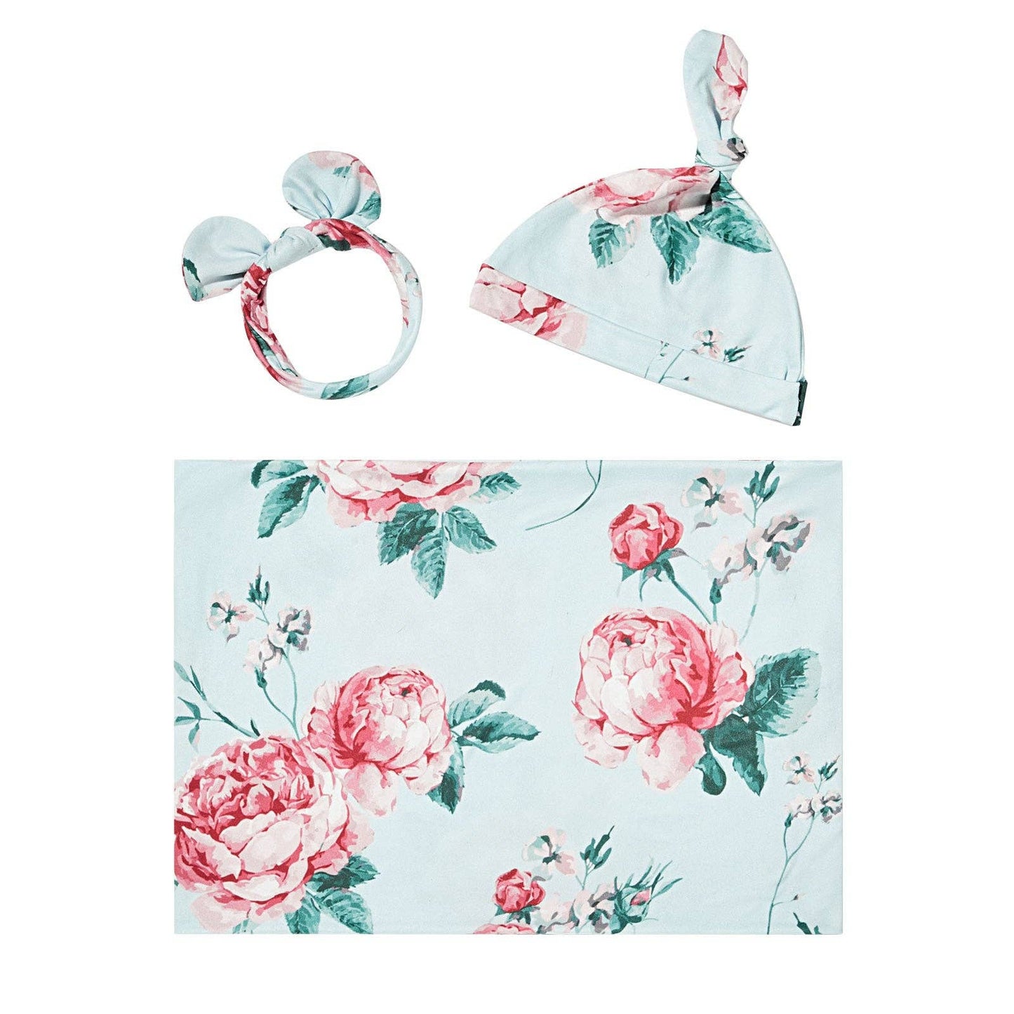 Baby Floral Swaddles Set Soft 0-3 months