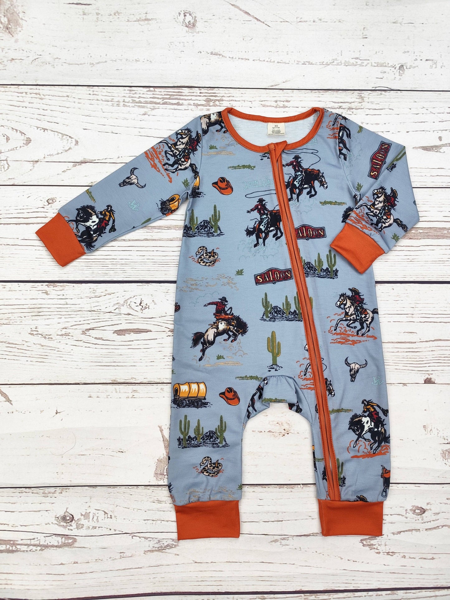 Baby Boy Western Rodeo Zippy Sleeper: 0-3M
