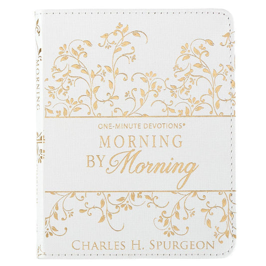 Morning by Morning White Faux Leather One-Minute Devotions